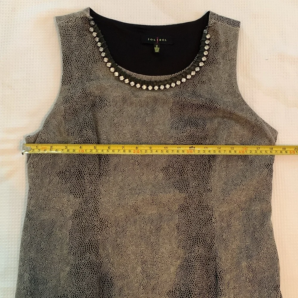 Jolibel sleeveless lined dress with removable jewelry necklace detail size 12 - Picture 10 of 11
